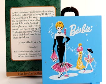 BARBIE Solo in the Spotlight 1960 Doll Case Ornaments, Hallmark Original  Barbie Doll and Case Ornament, Barbie Hallmark Keepsake Ornament