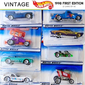 Hot Wheels 1998 First Edition Set of 8 NIP, First Edition 1998 Hot Wheels Collector Set, Die Cast 1:64 Scale Car Set Malaysia Hot Wheels