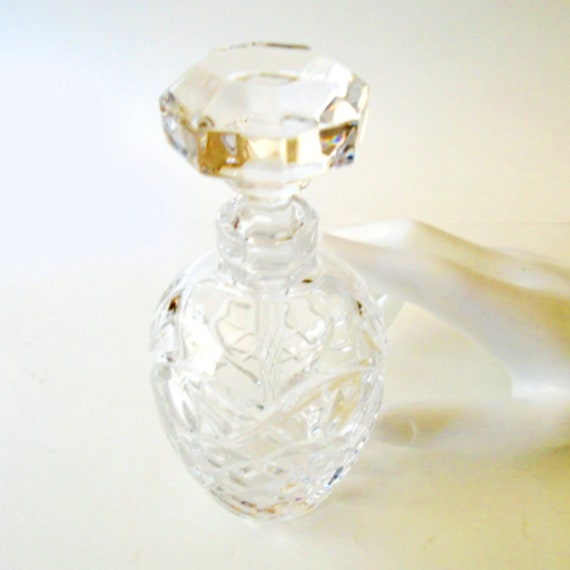 Waterford Lismore Perfume Bottle, Vintage Irish Cr
