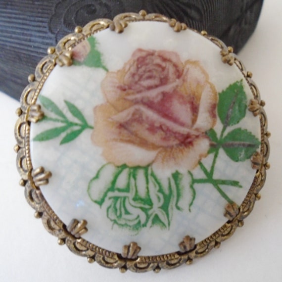 SALE | Vintage Antique Rose Floral Brooch, Victor… - image 1
