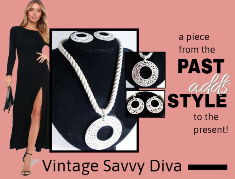 Chico/'s Silver Rhinestone Pendant Necklace and Pierced Earrings Silver Rhinestone Pendant Set Chico/'s Matte Silver Necklace and Earrings