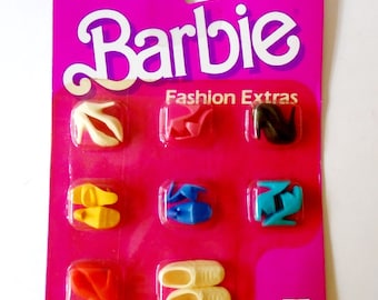 Vintage Barbie Doll Shoes, Barbie Arch Foot Heels New in Box, 80's Barbie Fashion Extras Vintage Heels Set, 8 Pair Doll Mattel Barbie Shoes