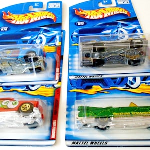 Hot Wheels Monsters Series Car Set of 4,  NIP Blue Card 2001 Monsters Collectors Set, Die Cast MONSTERS Series Malaysia Hot Wheels