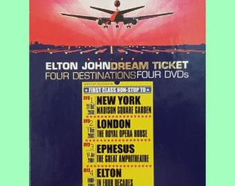 Elton John Dream Ticket 2002 DVD, Four Destinations Four Shows Elton John, Never Used Elton John Dream Ticket 4 DVD Collection