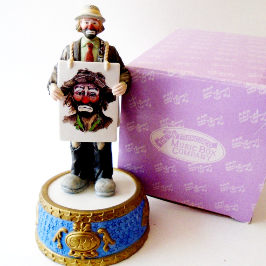 Emmett Kelly Jr Music Box SF Music Box Company 8 Inch Emmett Etsy