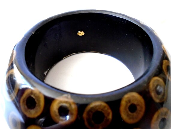 KJL Knife Edge Bamboo Slice Black Bangle, Kenneth… - image 3