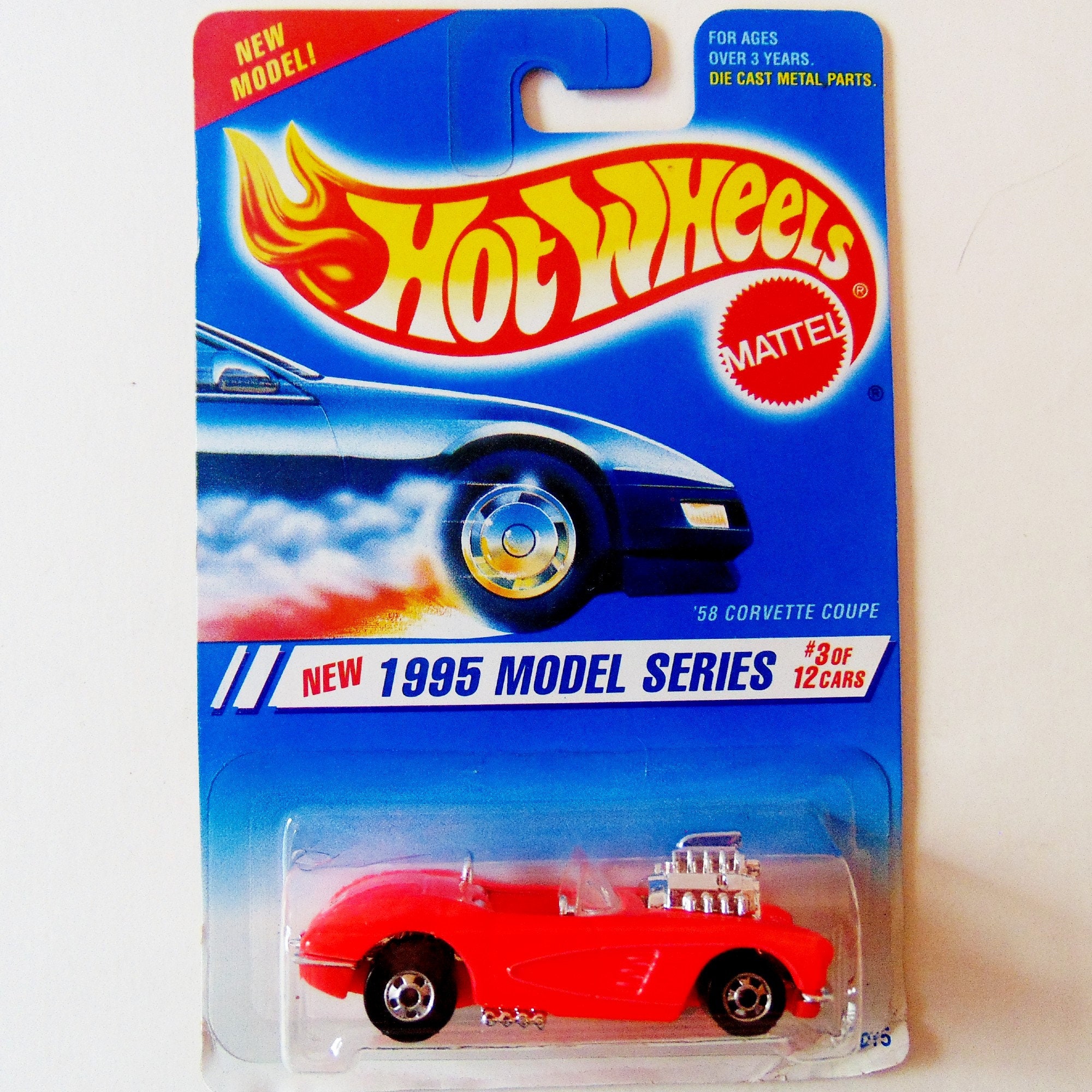Hot Wheels 58 Corvette Coupe 1995 First Edition Red Orange, 1958