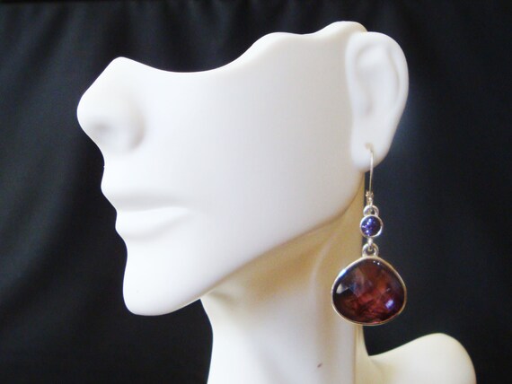 NAPIER Purple Earrings, Vintage Napier Amethyst D… - image 3