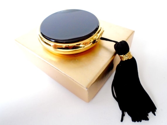 Lancome Black Enamel Compact, Black Tassel Mirror