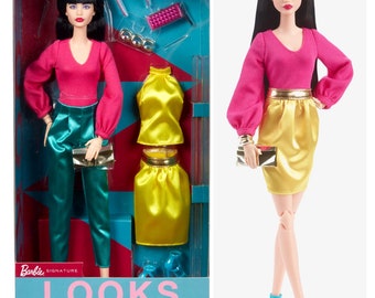 LOOKS Muñeca Barbie® Combina y Combina Modas, Nueva en Caja, Mattel Made to  Move Barbie Morena y Modas, Made to Move LOOKS Barbie de Cabello Oscuro