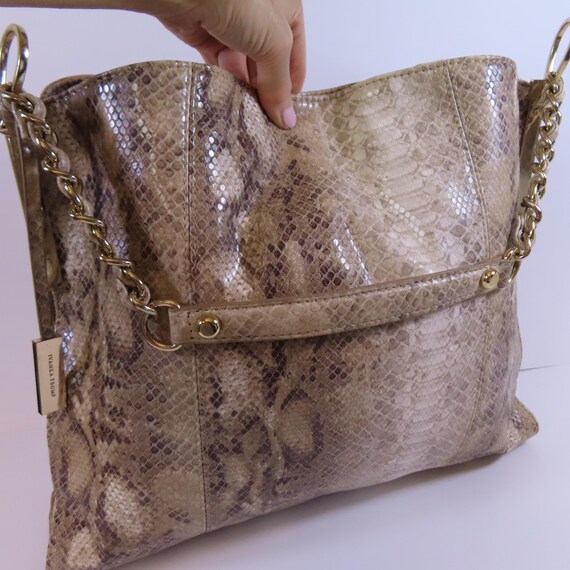 IVANKA Python Print Leather Bag, Beautiful & Eleg… - image 5
