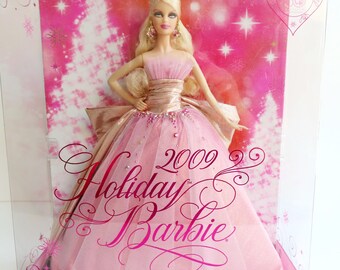Pink Holiday Barbie Doll, Christmas Holiday Barbie Doll NRFB, Annual  Christmas Blond Holiday Barbie Doll, 2009 Christmas Collector Barbie
