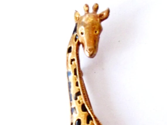 Vintage Large Giraffe Gold Enamel Brooch, Vintage… - image 2