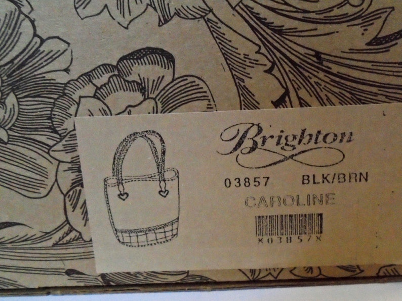 Vintage Brighton Black and Brown Bucket Bag Brighton Caroline Shoulder Bag 90s Brighton Shoulder Bucket Bag with Box