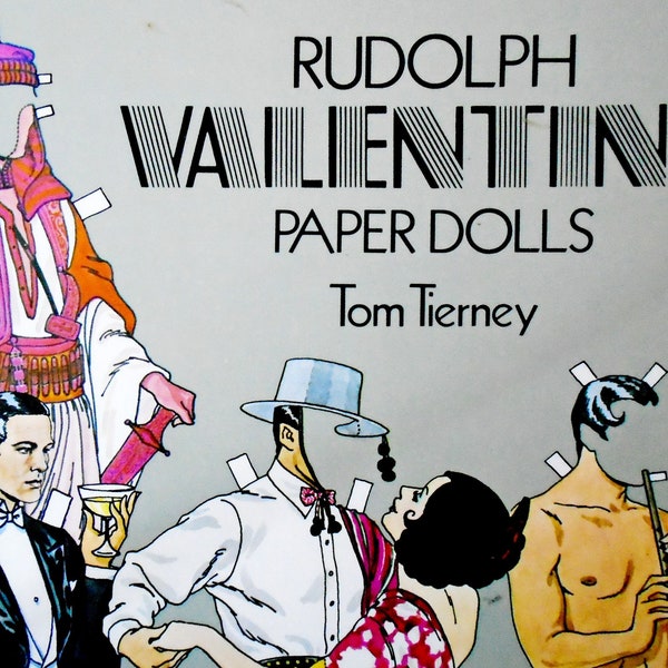 Costume and 1920's Fashion Design, Rudolph Valentino Dover Press Paper Dolls UNCUT, Tom Tierney Illustrated Rudolph Valentino Book
