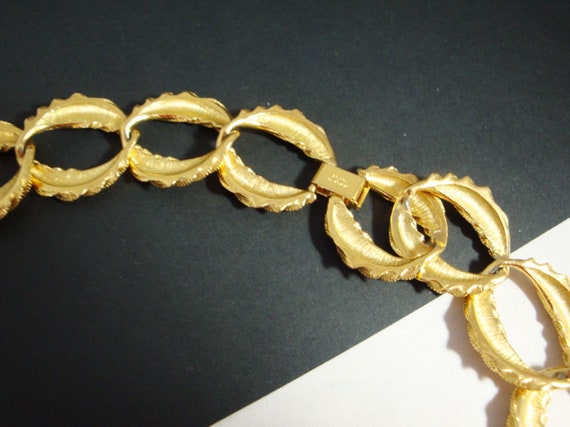 NAPIER Brushed Gold Chain Necklace, Vintage Napie… - image 4