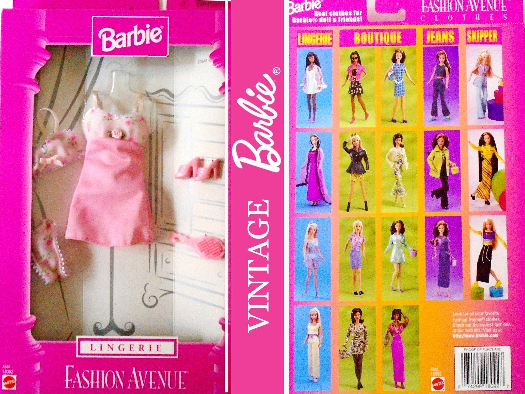 Barbie Fashion Avenue LINGERIE New in Box, Vintage Barbie Pink Teddy and  Undies, NRFB Barbie Doll Clothes, Vintage 90's Barbie Lingerie 