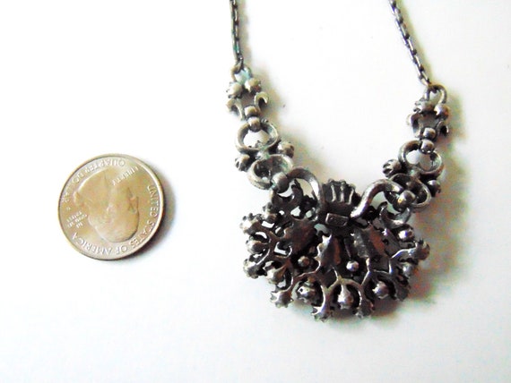CORO Rhinestone Flowers Pendant Choker Necklace, … - image 4
