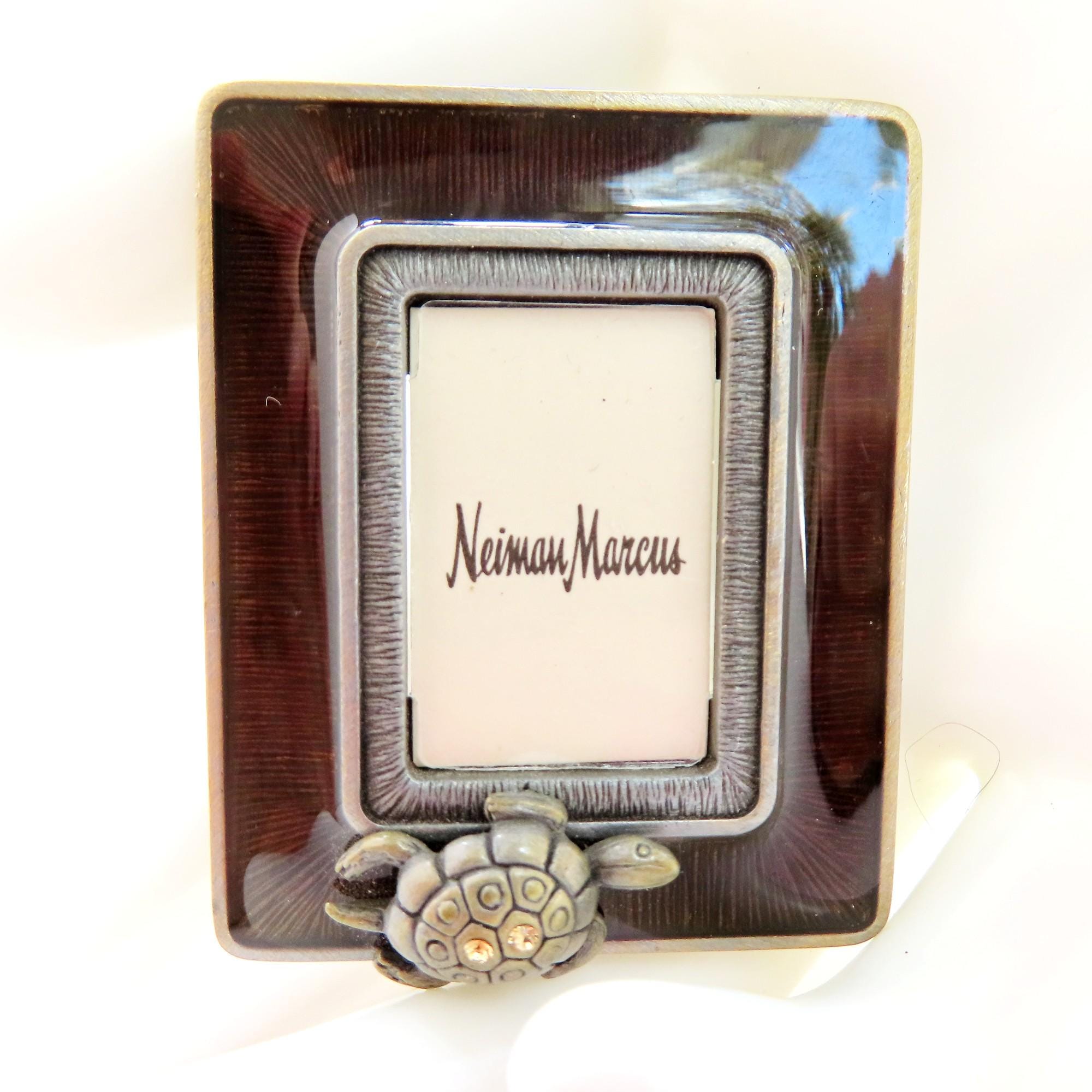 JAY STRONGWATER Mini Clip Swarovski Brown Enamel Frame, Neiman