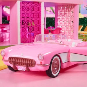Hot Wheels Barbie Movie Corvette: 1956 Pink & White Die-Cast Collector Car