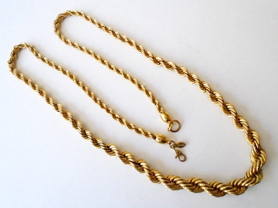 MONET Graduated Twist Chain Gold Necklace, 26 Inc… - image 3