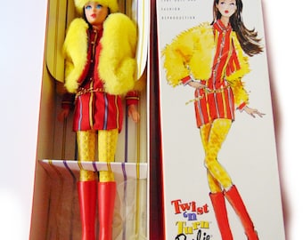 Twist n Turn Brunette Barbie Doll, NIB 1967 Twist n Turn Barbie Doll, Collectors Request 1960s Doll and Groovy Fashion