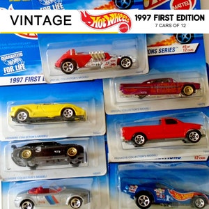 Hot Wheels 1997 First Edition Set of 7 NIP, First Edition 1997 Hot Wheels Collector Set, Die Cast 1:64 Scale Car Set Malaysia Hot Wheels