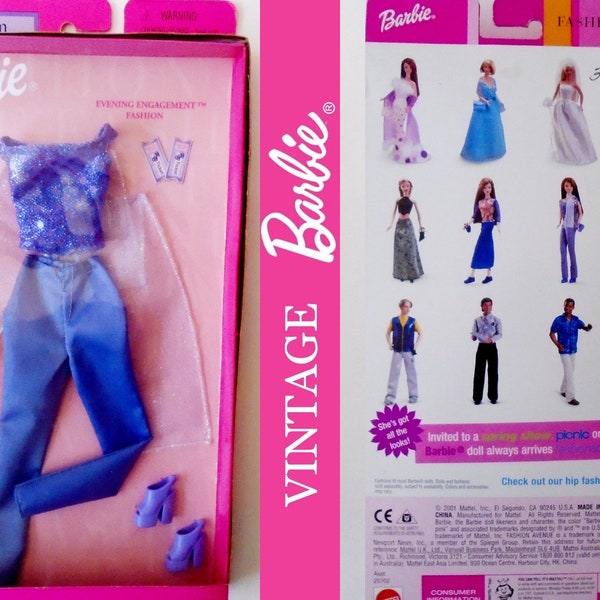 Barbie Fashion Avenue CHARM Styles New in Box, 2001 Barbie Evening Engagement Outfit, NRFB Barbie Doll Charm Styles Clothes