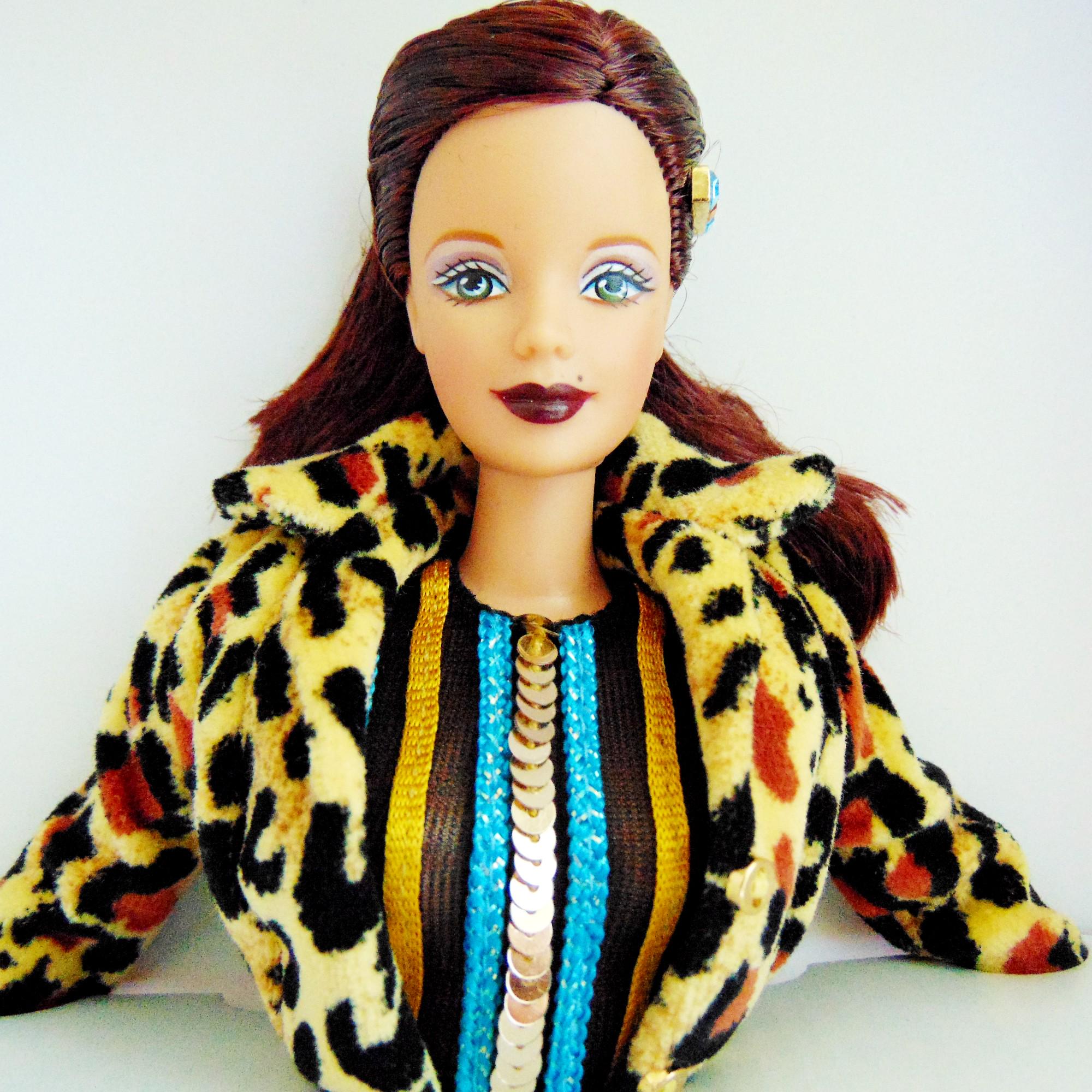 バービー人形、Barbie、刺繍、ドール、トッド•オルドナム、ヒョウ柄 バービー人形、Barbie、刺繍、ドール、トッド•オルドナム