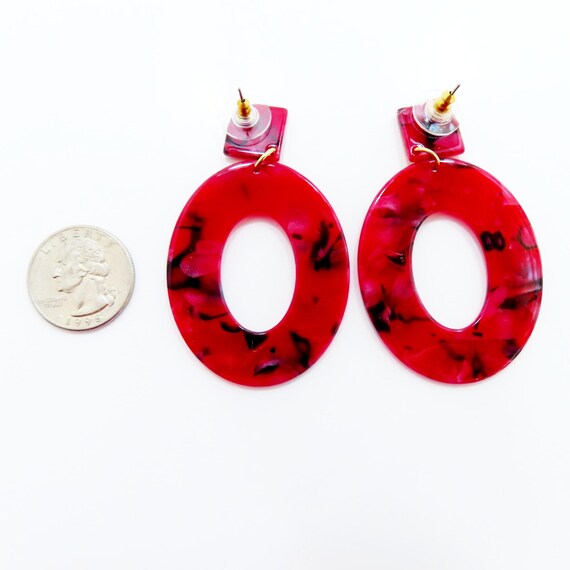 JOAN RIVERS Multi Color Red Lucite Dangle Earring… - image 5