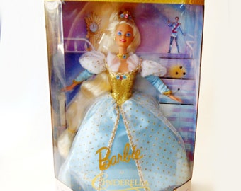 Disney 1996 Cinderella Barbie Doll, NRFB Cinderella Barbie Doll, Barbie Fairy Tale Cinderella Doll 1996