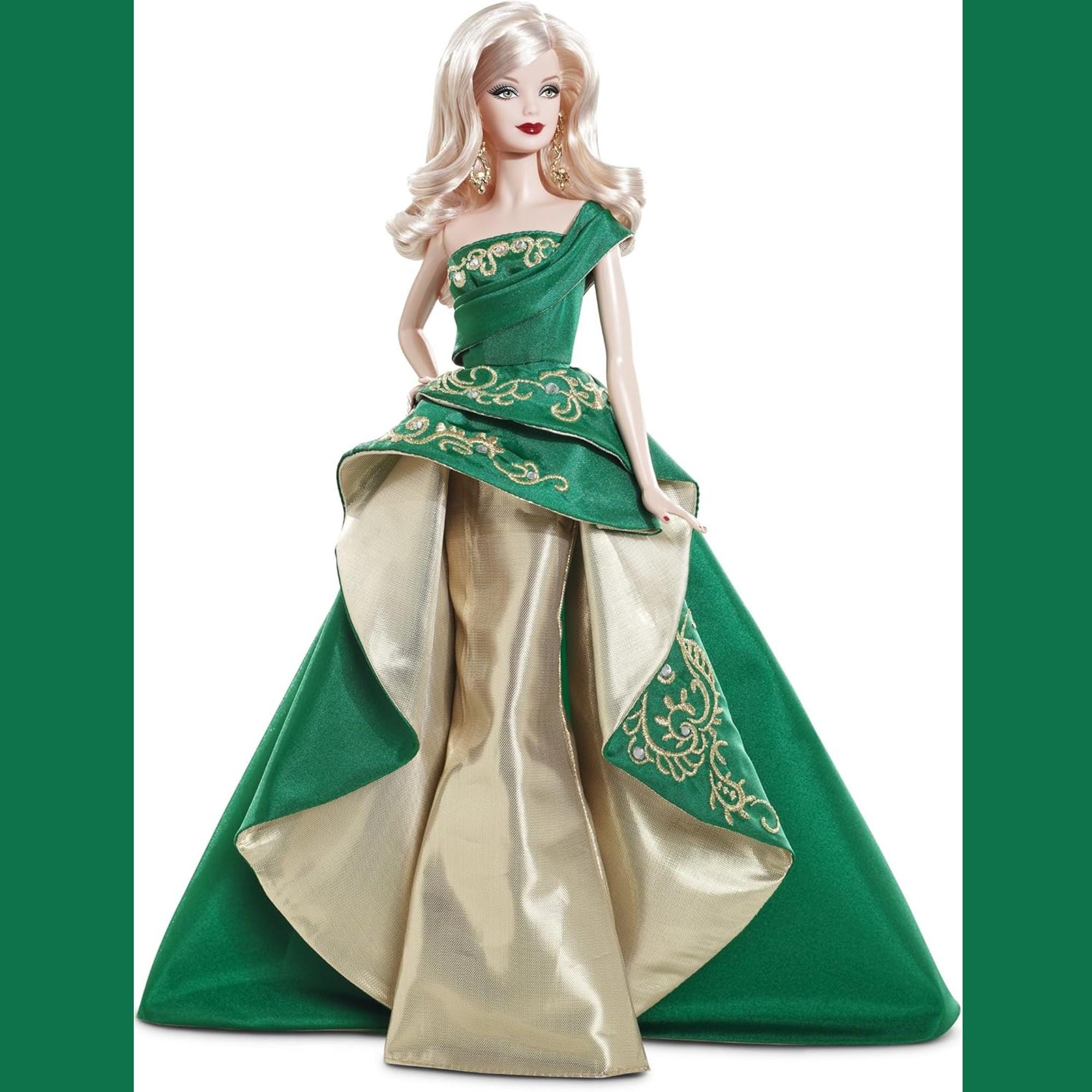 holiday barbie green dress Holiday Barbie Doll NRFB, Christmas Holiday Blond Barbie Doll, Green Dress  Holiday Barbie Doll 2011, Christmas Collector Barbie Doll