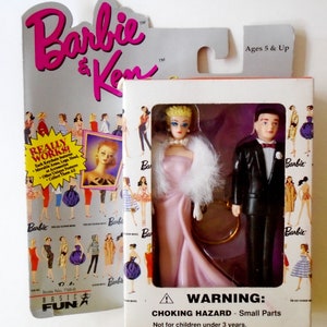 Replica Barbie + Ken DOUBLE Key Ring NRFB, 1960 Barbie Enchanted Evening Key Chain, 1960 Barbie and Ken Doll Key Ring, Ken Doll Key Ring