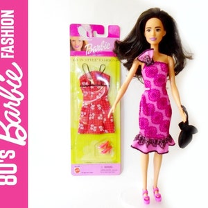 Black Hair Barbie Doll 80&#39;s Outfit + NIB Extra, Barbie Doll with 80s Clothes, 80s Barbie Clothes OOAK Mattel Black Hair Barbie Doll Set