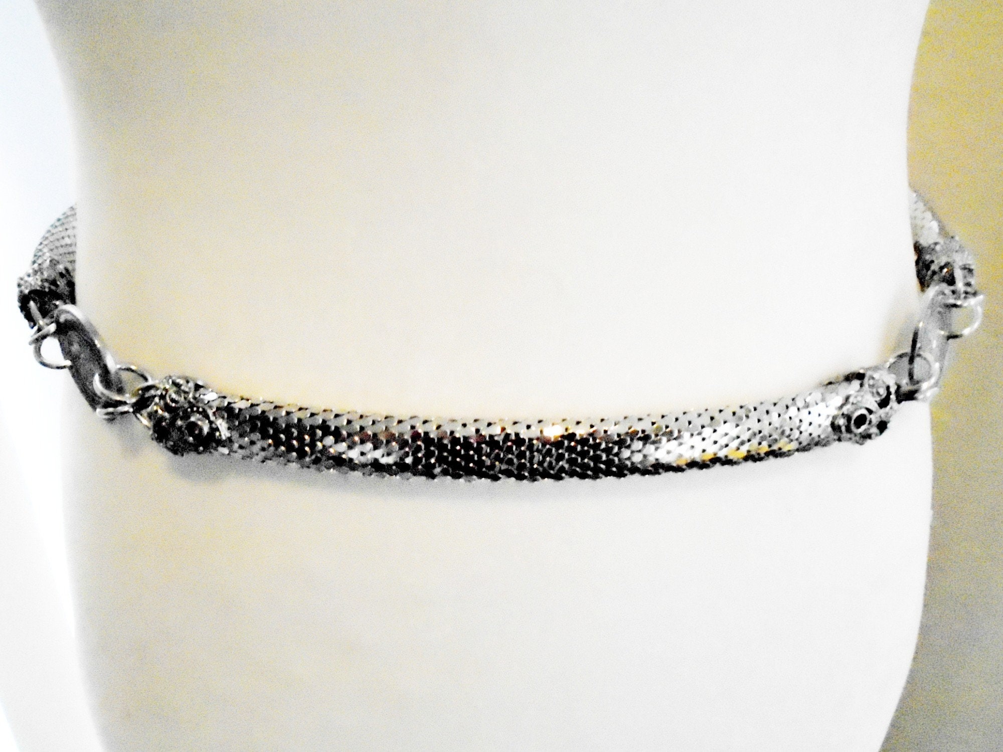 Whiting and Davis Silver Mesh Belt, Silver Fishscale Roman  display picture 2