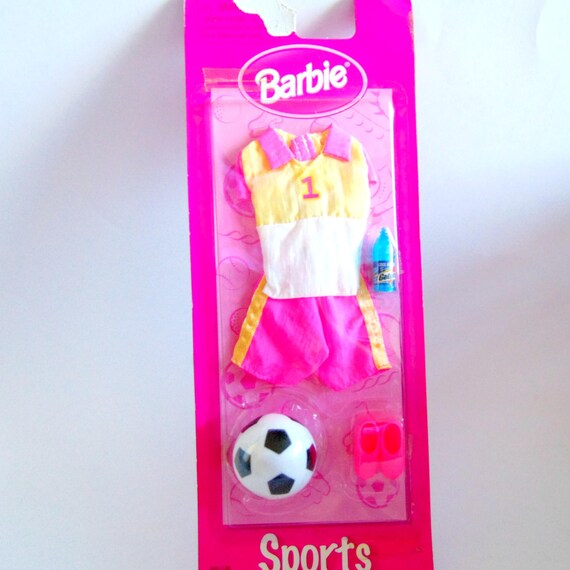 Barbie Sports Soccer Outfit, Barbie Soccer Accessories New in Package, Mattel Barbie Doll Soccer Clothes and Soccer Ball