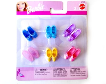 Vintage Barbie Shoes, Arch Foot Barbie Doll Shoes New in Box,  6 Pairs of 90's Barbie Fashion Doll Shoes, Vintage Mattel Barbie Doll Shoes