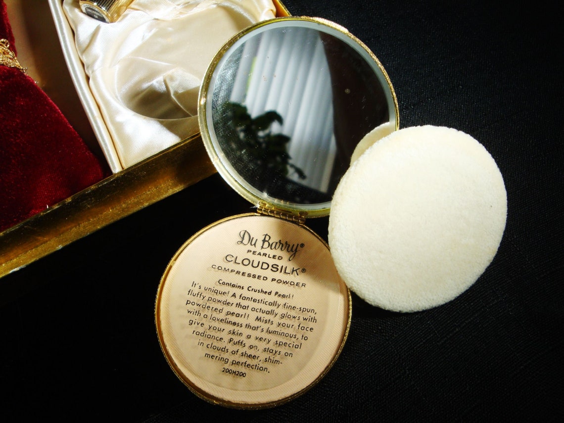 DuBarry Compact Lipstick Case Velvet Purse 60's Mirrored Etsy