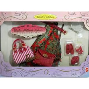 Barbie Millicent Roberts Final Touches, NRFB RED HOT Barbie Accessory Collection, Vintage Barbie Millicant Roberts Red Final Touches Set
