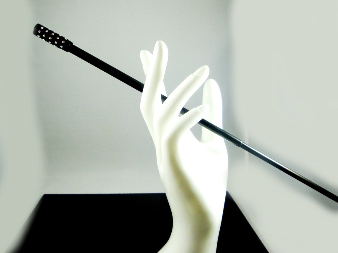 Black Rhinestone Cigarette Holder Long Black Cigarette Etsy