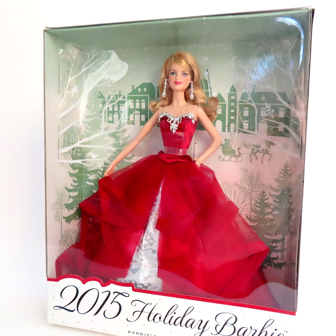Holiday Barbie Doll, Christmas Holiday Blond Barbie Doll NRFB, 2015 Blond  Holiday Barbie Doll, Christmas Collector Barbie