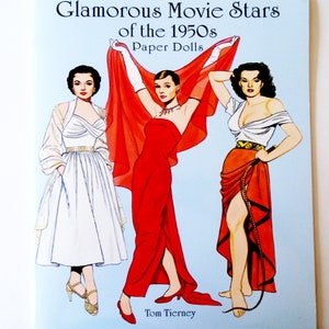 Glamorous Movie Stars of the 1950&#39;s, Dover Press Movie Star Fashions Paper Dolls UNCUT, Tom Tierney 50&#39;s Movie Fashion Designs Illustrations