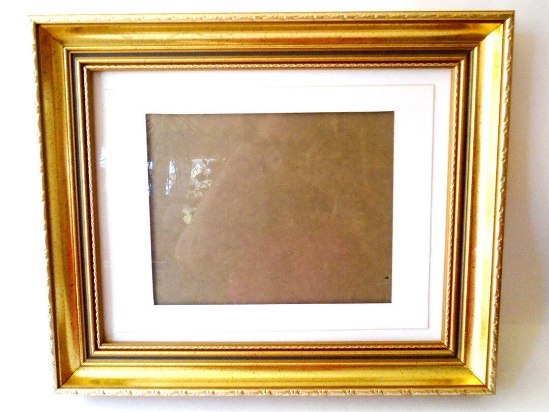 Vintage Gilt Wood Matted Gallery Wall Frame, 18X15 Ornate Gold Wood