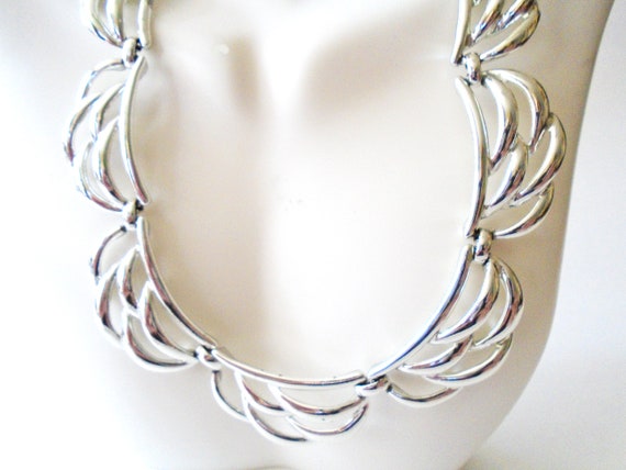 CLAUDETTE Rhodium Plated Necklace Bracelet and Cl… - image 6