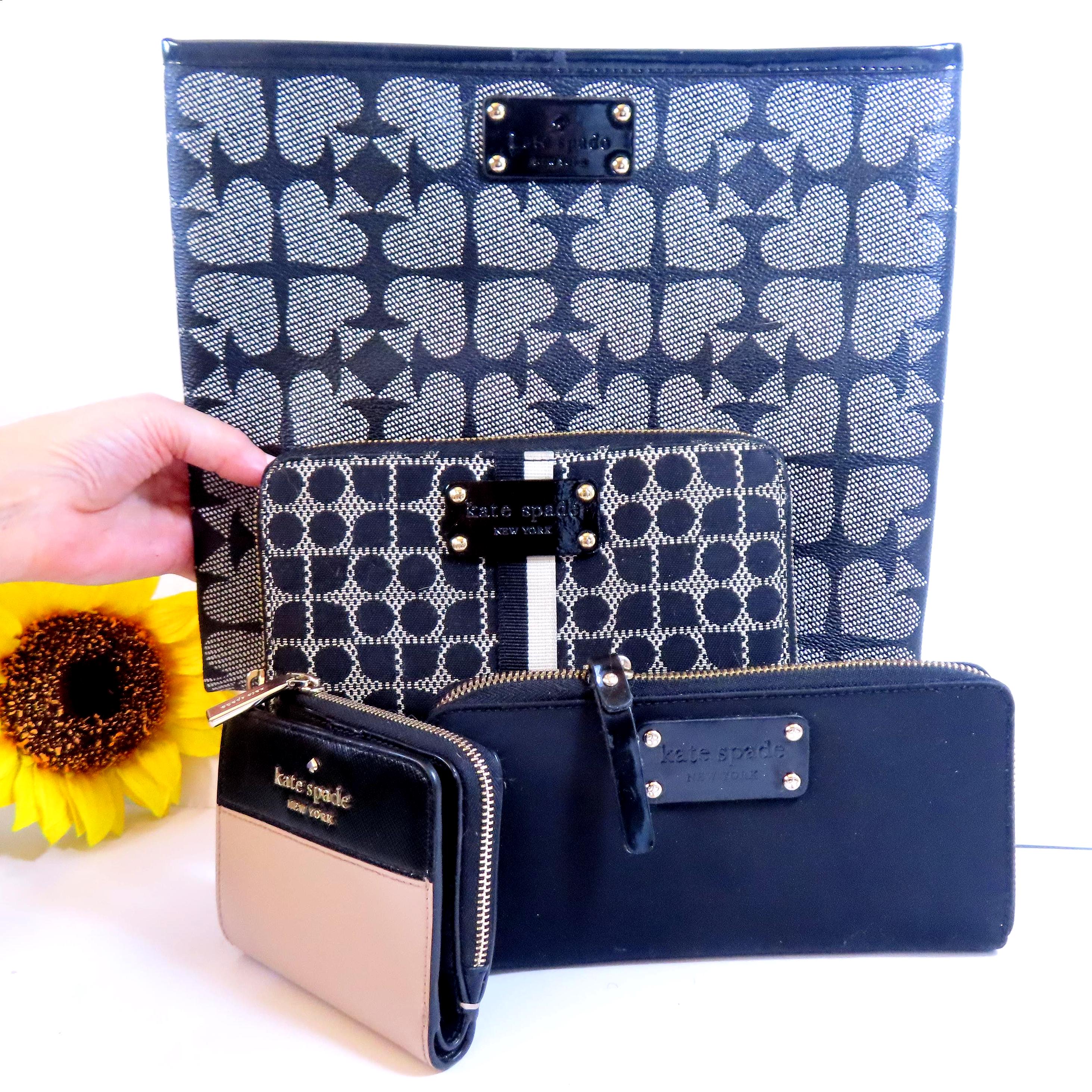 Portafoglio Da Polso Dooney & Bourke Selleria In Pelle Nera – Zip-around, Nuovo Senza Taglie