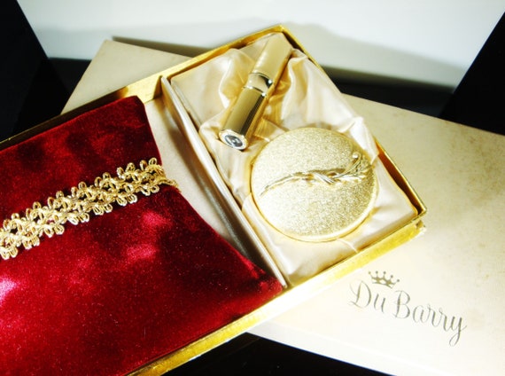 DuBarry Compact Set, 60's Mirrored Compact Lipstic