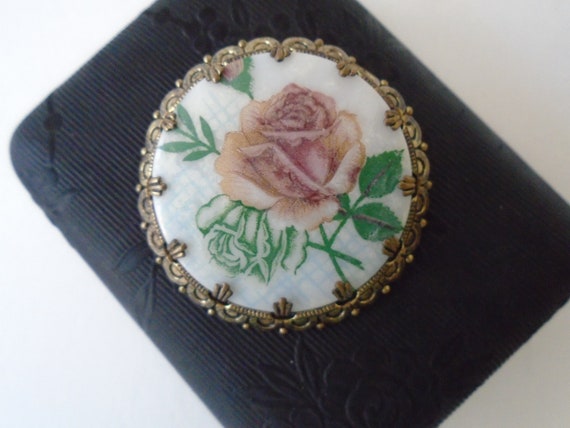 SALE | Vintage Antique Rose Floral Brooch, Victor… - image 2