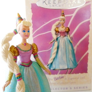 BARBIE Barbie Rapunzel Hallmark Ornament, Blond Rapunzel Barbie Ornament, Hallmark Rapunzel Barbie Christmas Ornament