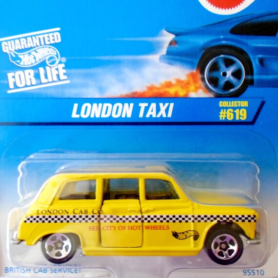 Hot Wheels Yellow London Taxi, Hot Wheels Collector No 619 British