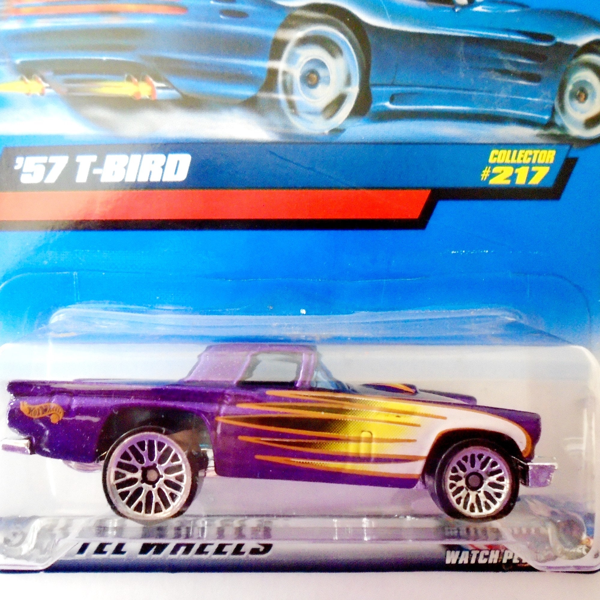 1977 Hot Wheels Collector Car NO 217 Blue Card, 1957 T-bird 1:64